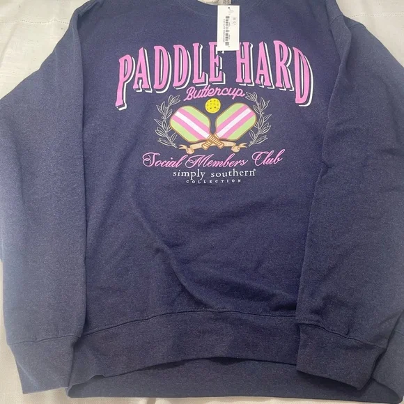 Simply Southern Charcoal and Pink Graphic Sweatshirt - Picture 2 of 5